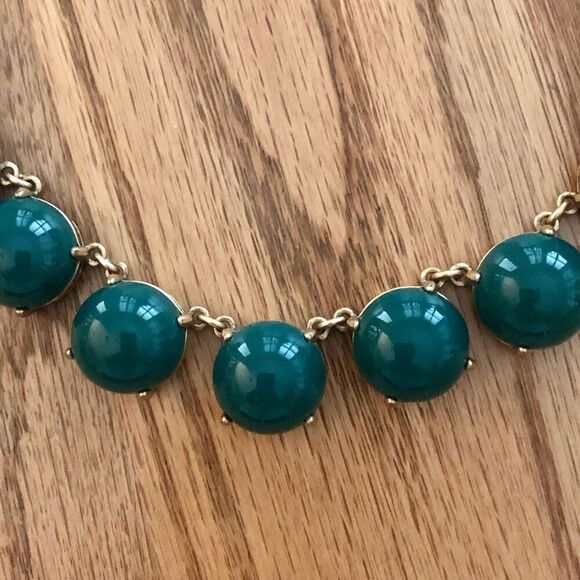J.Crew | Green Cabochon Statement Necklace | 17” Adjustable - Picture 3 of 4